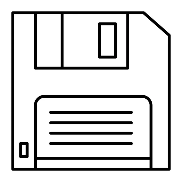 Diskette Thin Line Icon. Floppy Disk Vector Illustration isoliert auf weiß. Speichern Sie Umrisse Stil-Design, für Web und App konzipiert. Eps 10. — Stockvektor