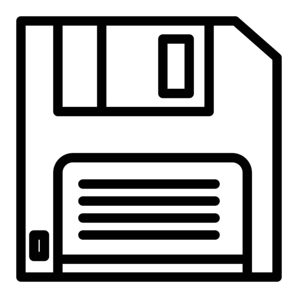 Lemezvonal ikon. Floppy lemez vektor illusztráció elszigetelt fehér. Mentse vázlat stílus design, célja a web és alkalmazás. 10. rész. — Stock Vector