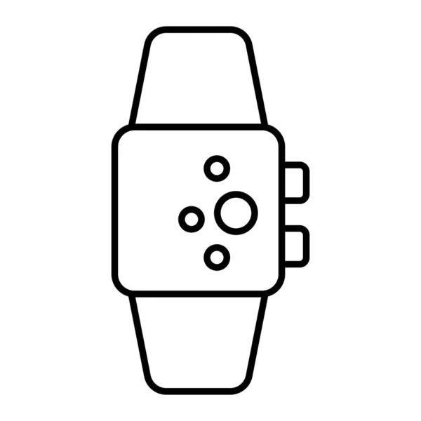 Smart watch thin line icon. Time vector illustration isolated on white. Gadget outline style design, designed for web and app. Eps 10. — Stock Vector