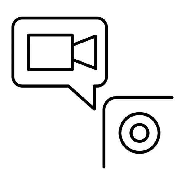 Video záznam na ikonu tenké linky smartphonu. Záznam na telefonní vektorové ilustraci izolované na bílém. Videokamera na design osnovy chytrého telefonu, navržená pro web a aplikaci. Eps 10. — Stockový vektor