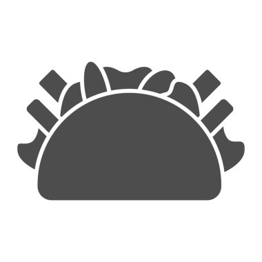 Katı kebap ikonu, sokak yemeği konsepti, beyaz arka planda burrito işareti, mobil konsept ve web tasarımı için glifli kebap ikonu. Vektör grafikleri.