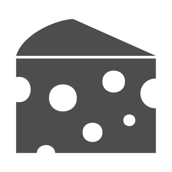 Icono de queso sólido, concepto de picnic, rebanada de signo de queso sobre fondo blanco, icono de la pieza de queso cortado en estilo glifo para el concepto móvil y el diseño web. Gráficos vectoriales . — Archivo Imágenes Vectoriales