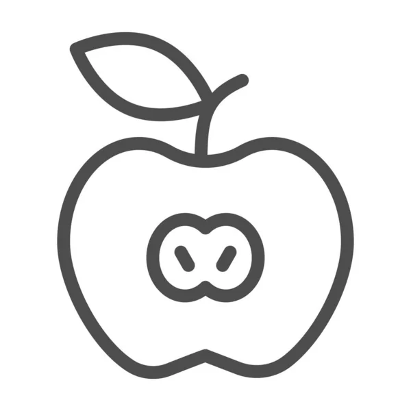 Ікона лінії Apple, концепція літнього часу, знак фруктів Sliced на білому тлі, половина ікони Apple в контурному стилі для мобільного концепту і веб-дизайну. Векторна графіка. — стоковий вектор