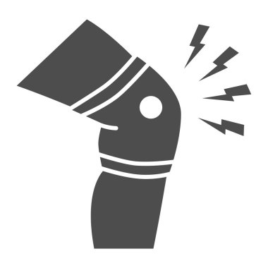 Diz ağrısı, katı ikon, vücut ağrısı konsepti, beyaz arka planda eklem şeklinde eklem ağrısı, mobil konsept ve web tasarımı için bacak ağrısı ikonu. Vektör grafikleri.