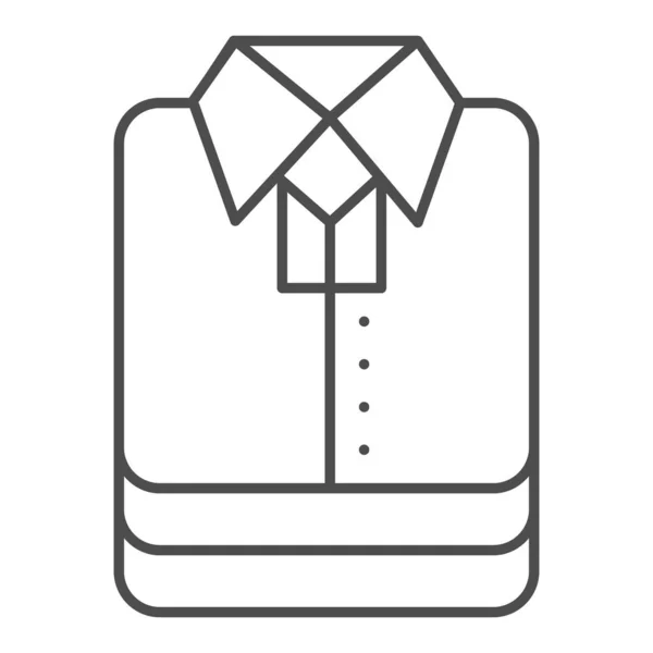 Camicia impilare icona linea sottile, concetto di shopping, accatastati vestiti piegati segno su sfondo bianco, Stack di icona camicia in stile contorno per il concetto di mobile e web design. Grafica vettoriale. — Vettoriale Stock