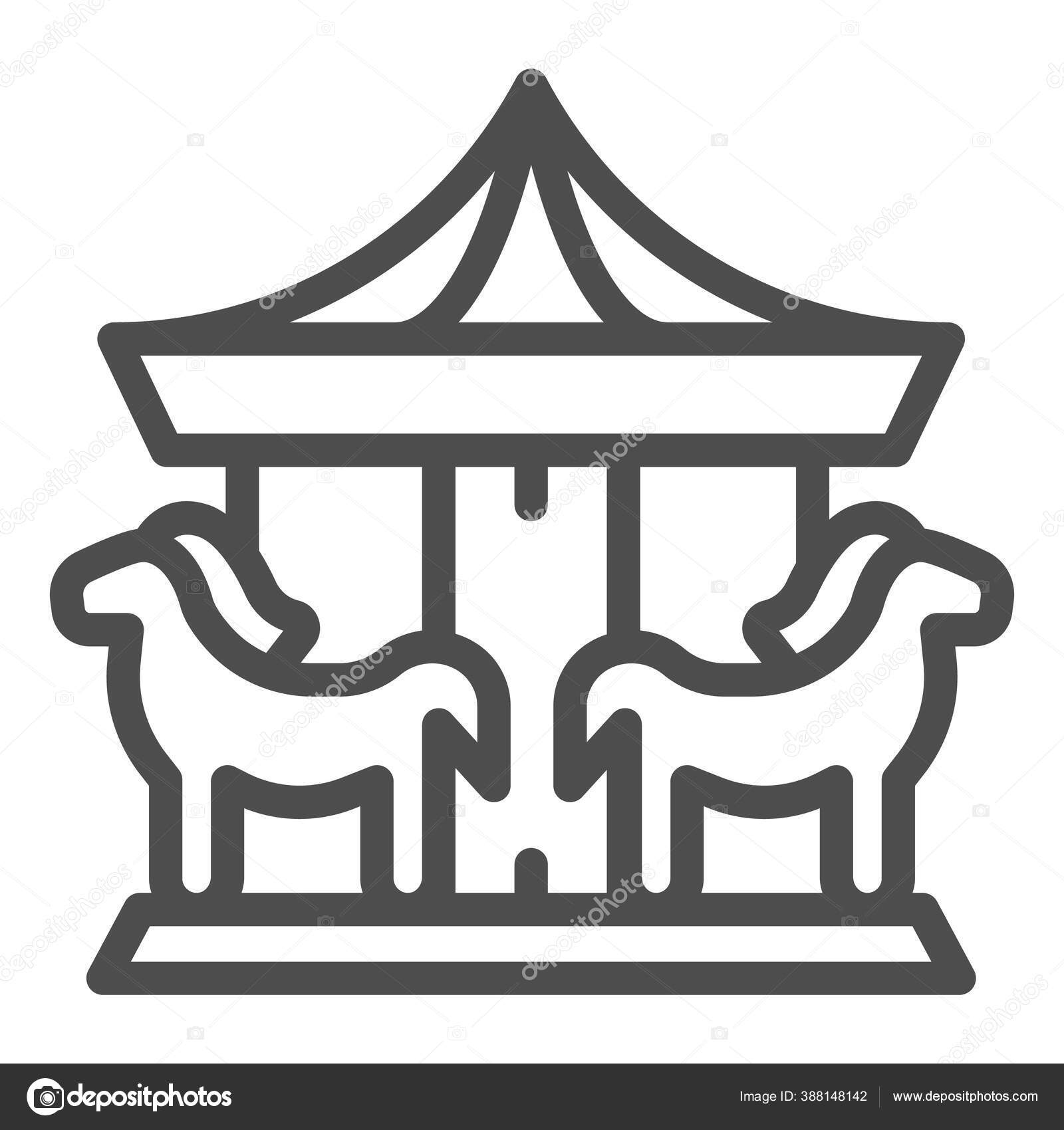 メリーゴーランド線アイコンストックベクター ロイヤリティフリーメリーゴーランド線アイコンイラスト Depositphotos