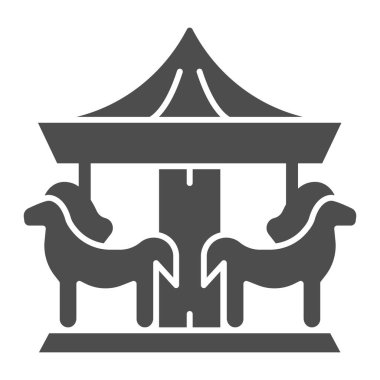 Atlıkarınca katı ikonu, eğlence parkı konsepti, beyaz arka planda atlıkarınca, mobil konsept ve web tasarımı için glifli simge ile atlıkarınca. Vektör grafikleri.