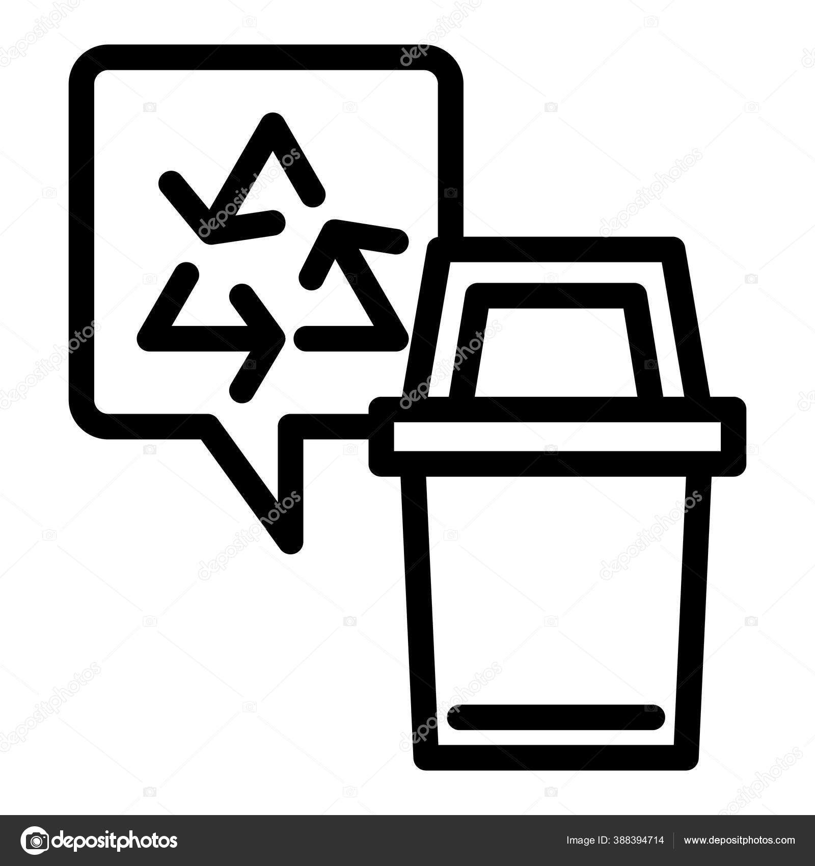 Recycle Bin Line Icon Wadah Sampah Dengan Gambar Vektor Tanda Daur Ulang Diisolasi Dengan Warna Putih Desain Gaya Tong Sampah Dirancang Untuk Web Dan Aplikasi Eps 10 Stok Vektor C Sabustock 388394714