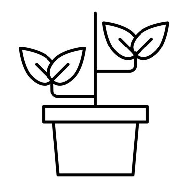 İnce çizgi ikonuna yerleştir. Filiz vektör çizimi beyaza izole edildi. Bahçe tasarımı tasarımı, web ve uygulama için tasarlandı. Eps 10.