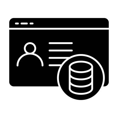 Bozuk paraların olduğu kullanıcı tarayıcısı. Kullanıcı ve para vektör çizimi beyaza izole edildi. Web ve uygulama için tasarlanmış bozuk para kabartma biçimli pencere ve kullanıcı. Eps 10.