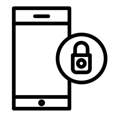 Akıllı telefon kilidi ekran hattı simgesi. Akıllı telefon vektör illüstrasyonundaki güvenlik beyazı izole etti. Cep telefonu koruma tasarımı, web ve uygulama için tasarlanmış. Eps 10.