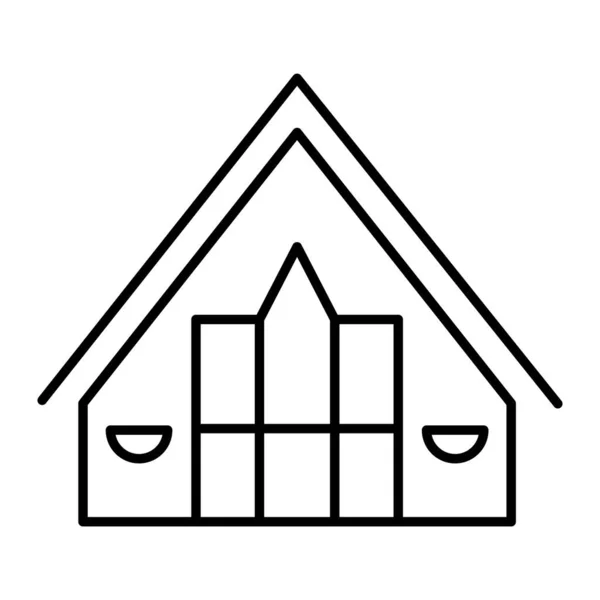 Hütte dünne Linie Symbol. Kleine Hütte Vektordarstellung isoliert auf weiß. Satteldach Hütte umreißen Stil-Design, für Web und App konzipiert. Eps 10. — Stockvektor