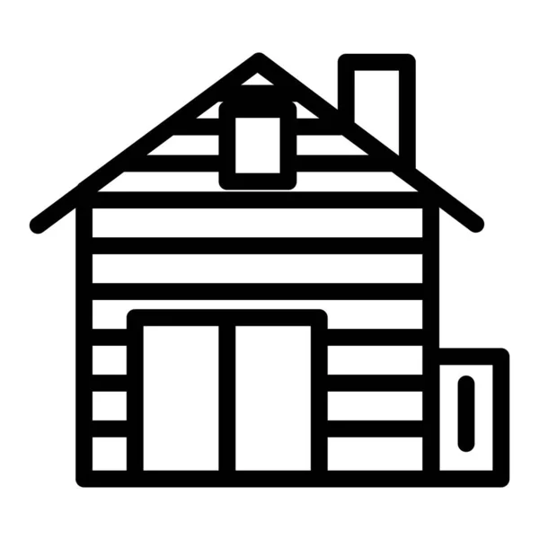 Blockhaus-Linie Symbol. Futter Hütte Vektor Illustration isoliert auf weiß. Haus umreißen Stil-Design, für Web und App konzipiert. Eps 10. — Stockvektor