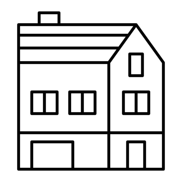 Three-story house thin line icon. Cottage vector illustration isolated on white. House exterior outline style design, designed for web and app. Eps 10. — Stock Vector