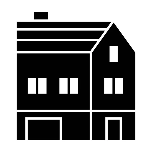 Dreistöckiges Haus solide Ikone. Cottage Vektor Illustration isoliert auf weiß. Haus Exterieur Glyphen-Stil Design, für Web und App konzipiert. Eps 10. — Stockvektor