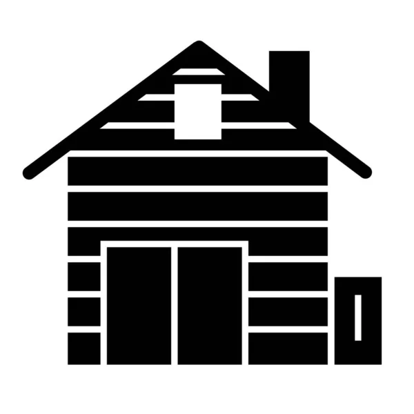 Log cabin solid icon. Lining cottage vector illustration isolated on white. House glyph style design, designed for web and app. Eps 10. — Stock Vector