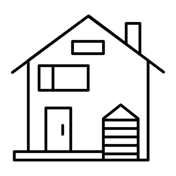 Amerikaans huis dunne lijn icoon. Huis gevel vector illustratie geïsoleerd op wit. Traditionele Amerikaanse cottage outline stijl ontwerp, ontworpen voor web en app. Eps 10. — Stockvector