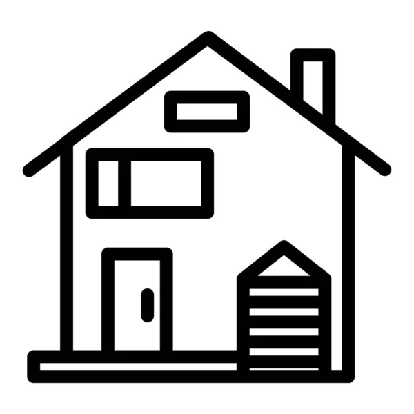 American family house line icon. House facade vector illustration isolated on white. Traditional american cottage outline style design, designed for web and app. Eps 10. — Stock Vector