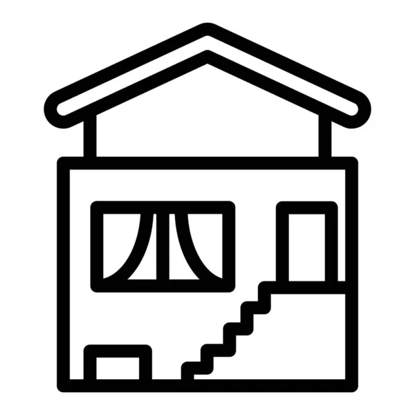 Ferienhaus in ländlicher Umgebung. Moderne Haus-Vektor-Illustration isoliert auf weiß. Ferienhaus mit Treppenhaus im Stil Design, für Web und App konzipiert. Eps 10. — Stockvektor