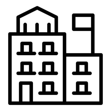 Üniversite çizgisi ikonu. Üniversite vektör illüstrasyonu beyaza izole edildi. Eğitim geliştirme tarzı tasarımı, web ve uygulama için tasarlandı. Eps 10.