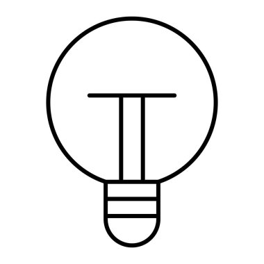 Ampul ince çizgi simgesi. Işık vektör çizimi beyaza izole edildi. Web ve uygulama için tasarlanmış fikir tasarımı. Eps 10.