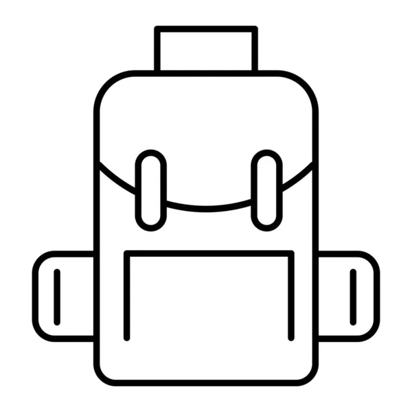 Rugzak dunne lijn pictogram. Schooltas vector illustratie geïsoleerd op wit. Rucksack outline stijl ontwerp, ontworpen voor web en app. Eps 10. — Stockvector