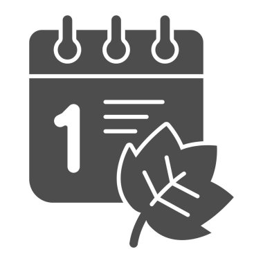 Eylül takviminde sağlam simge, bilgi konsepti günü, beyaz arkaplanda takvim ve ağaç yaprağı işareti, mobil ve web için okul takvimine geri dönüş simgesi. Vektör grafikleri.