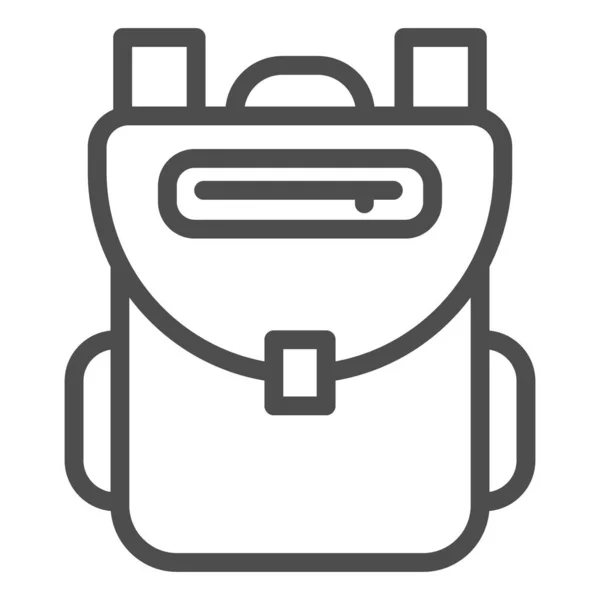 背包图标，回到学校的概念，白色背景的书包标识，背包图标在移动概念和网页设计的轮廓风格。矢量图形. — 图库矢量图片