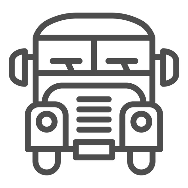 Ikona školní autobusové linky, Zpět do školy koncept, značka autobusu na bílém pozadí, ikona studentské dopravy ve stylu osnovy pro mobilní koncept a web design. Vektorová grafika. — Stockový vektor