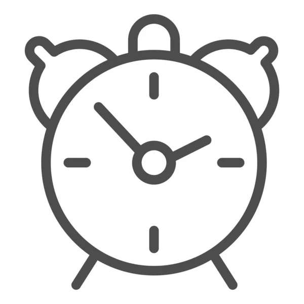 Icono de línea de reloj despertador, concepto de regreso a la escuela, letrero de reloj de mesa sobre fondo blanco, icono de reloj despertador retro en estilo de esquema para concepto móvil y diseño web. Gráficos vectoriales . — Vector de stock