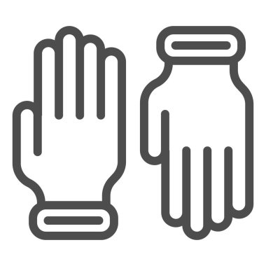 Arıcı Eldiveni çizgi simgesi, arıcılık konsepti, beyaz arka planda bir çift eldiven işareti, mobil ve web tasarımı için ana hatlı profesyonel arıcı giysi ikonu. Vektör grafikleri.