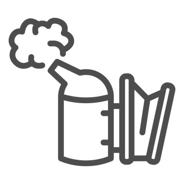 Arıcı hattı ikonu, arıcı araçları konsepti, beyaz arka planda sigara içen kişi, mobil konsept ve web tasarımı için ana hatlarda sigara içen kişi ikonu. Vektör grafikleri.