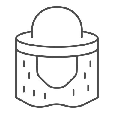 Arıcı şapkası, ince çizgi ikonu, arıcılık konsepti, beyaz arka planda arıcılık mesleği tabelası, mobil ve web için ana hatlı arıcı koruma şapkası ikonu. Vektör grafikleri.