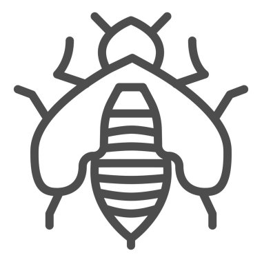 Arı hattı ikonu, bal arısı konsepti, beyaz arka planda bal arısı işareti, mobil konsept ve web tasarımı için ana hatlı bal arısı ikonu. Vektör grafikleri.