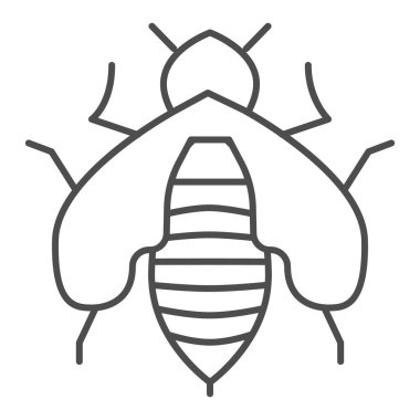 Arı ince çizgi ikonu, Bal konsepti, beyaz arka planda bal arısı işareti, mobil konsept ve web tasarımı için ana hatlı bal arısı ikonu. Vektör grafikleri.