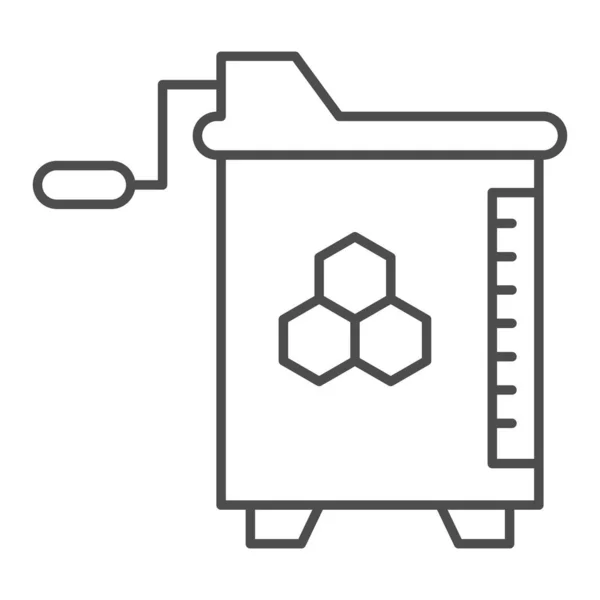 Miele e cera estrattore linea sottile icona, concetto di apicoltura, manuale segno estrattore miele su sfondo bianco, Miele centrifuga icona in stile contorno per il concetto di telefonia mobile e web. Grafica vettoriale. — Vettoriale Stock