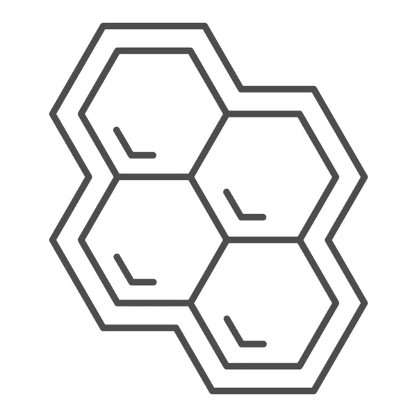 Honingraat dunne lijn icoon, Honing en bij concept, honing cellen op witte achtergrond, bij hexagon honingraat icoon in outline stijl voor mobiel concept en web design. vectorgrafieken. — Stockvector