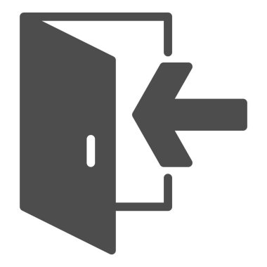 Acil çıkış simgesi sağlam, yön bulma kavramı çıkış işareti beyaz arka planda, çıkış kapısı simgesi mobil konsept ve web tasarımı için. Vektör grafikleri.