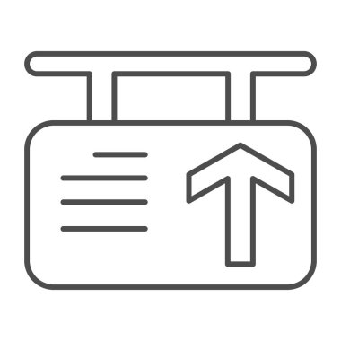 İleri ok işareti, ince çizgi simgesi, trafik konsepti, beyaz arka planda ileri yönde işaret işareti, mobil konsept ve web tasarımı için ana hatlı simge olarak Düz git. Vektör grafikleri.