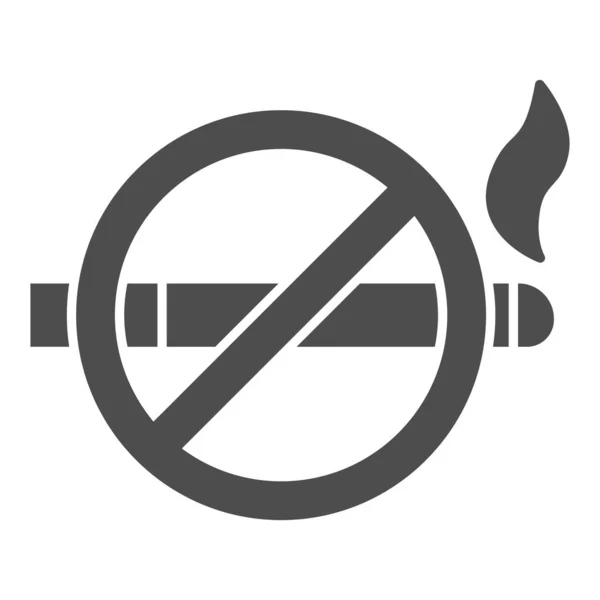 Geen roken teken solide pictogram, nicotine concept, rook verboden teken op witte achtergrond, Roken verboden symbool in glyph stijl voor mobiele concept en web design. vectorgrafieken. — Stockvector