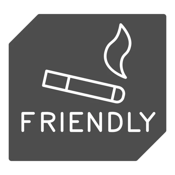 Se permite fumar icono sólido, concepto de fumar, Fumar signo de área sobre fondo blanco, lugar para fumar icono de cigarrillos en estilo glifo para el concepto móvil y diseño web. Gráficos vectoriales . — Vector de stock