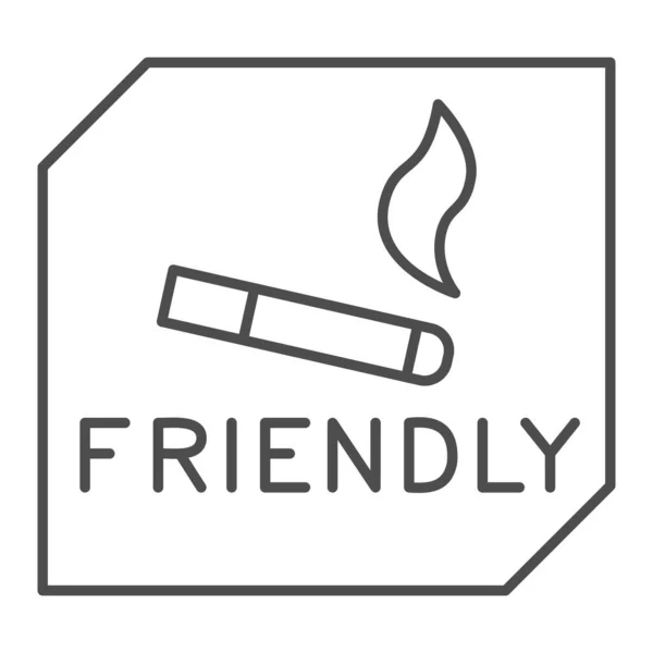 Kouření je povoleno tenká čára ikona, Kouření koncept, Kouření plocha znamení na bílém pozadí, místo pro kouř cigarety ikona v obrysu stylu pro mobilní koncept a web design. Vektorová grafika. — Stockový vektor