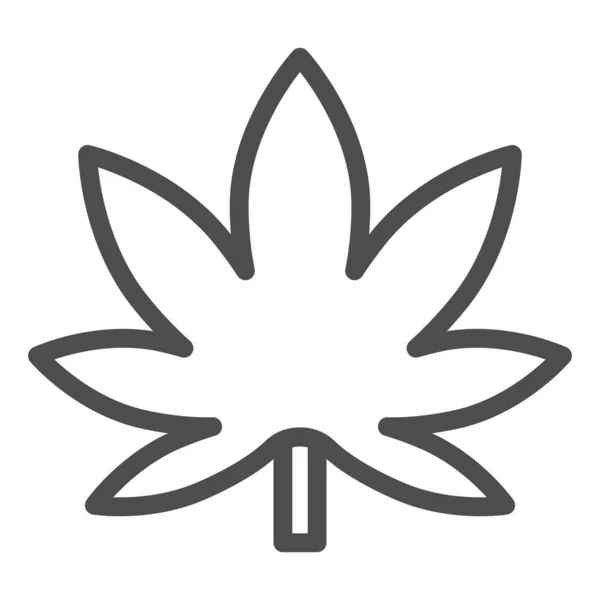 大麻の葉のラインアイコン、喫煙コンセプト、白い背景に雑草のサイン、モバイルコンセプトとウェブデザインのアウトラインスタイルでマリファナのアイコンの葉。ベクトルグラフィックス. — ストックベクタ