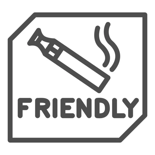 Místo pro kouření vape line ikona, Kouření koncept, Kouření plocha znamení na bílém pozadí, Vape a e-cigarety kouření umožňující symbol v obrysu stylu pro mobilní a web. Vektorová grafika. — Stockový vektor