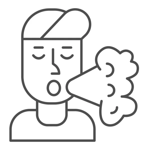 Smoker thin line icon, Smoking concept, Smoker Silhouette sign auf weißem Hintergrund, Smoking man icon in outline style für mobiles Konzept und Webdesign. Vektorgrafik. — Stockvektor