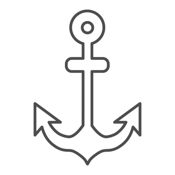 Kotva tenká čára ikona, oceán koncept, navigační a námořní symbol znak na bílém pozadí, kotva silueta ikona ve stylu obrysu pro mobilní koncept a web design. Vektorová grafika. — Stockový vektor