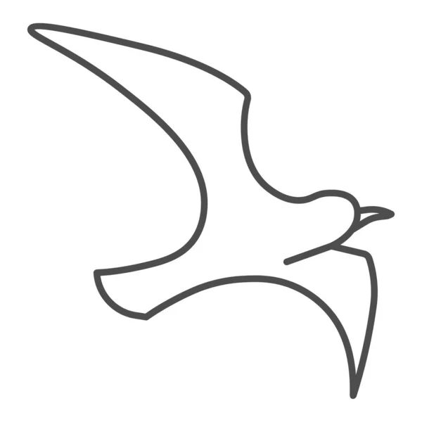 Icono de línea delgada de gaviota, concepto marino, signo de gaviota sobre fondo blanco, icono de silueta de pájaro volador en estilo de esquema para concepto móvil y diseño web. Gráficos vectoriales . — Archivo Imágenes Vectoriales