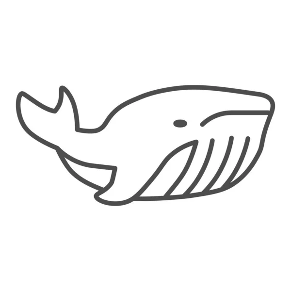 鲸鱼细线图标，海洋概念，非常大的海洋哺乳动物标志白色背景，虎鲸图标轮廓风格的移动概念和网页设计。矢量图形. — 图库矢量图片
