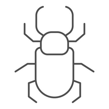 Böcek geyiği, ince çizgi ikonu, Böcek kavramı, beyaz arka planda geyik böceği işareti, mobil konsept ve web tasarımı için ana hatlı çene ikonu olan büyük böcek. Vektör grafikleri.