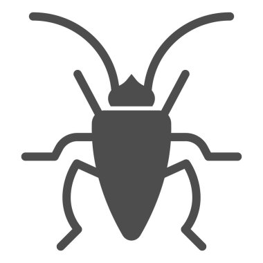 Hamamböceği katı ikonu, böcek kavramı, beyaz arka planda hamamböceği işareti, mobil konsept ve web tasarımı için sembol şeklinde hamamböceği silueti. Vektör grafikleri.